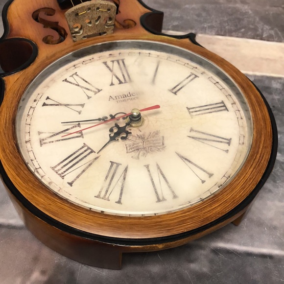 Amadeus Violin Pendulum Wall Clock collectible *missing pendulum RARE - Picture 7 of 8